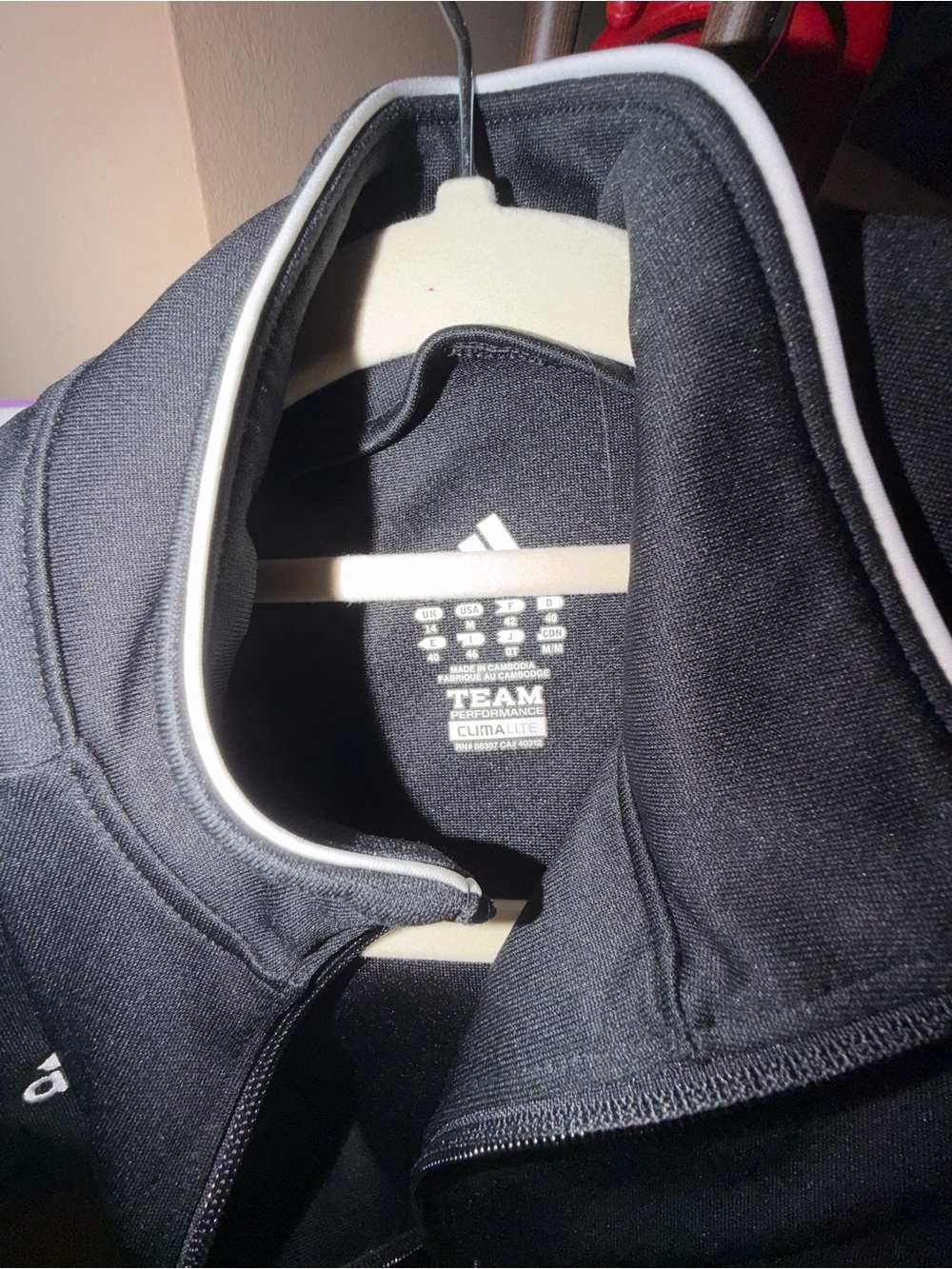 adidas Black Track Jacket with White Stripe Accents, medium, NWOT - Picture 2 of 8